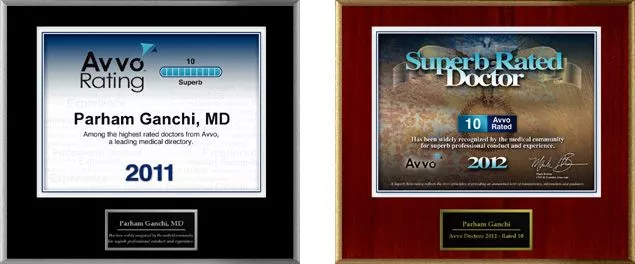 Best Cosmetic Surgeons Award Avvo 2011 and 2012