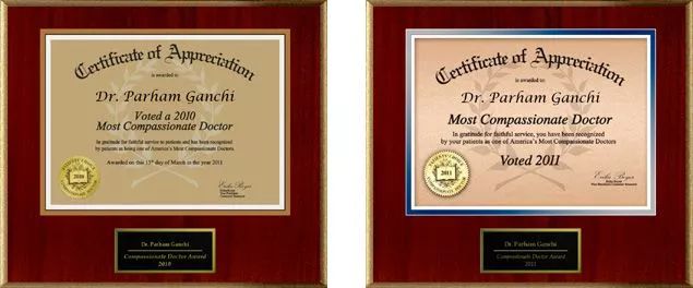 Most Compassionate Top Plastic Surgeon Award 2010 and 2011